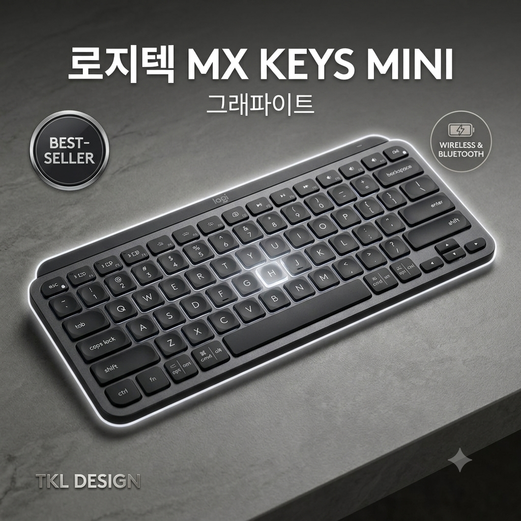 손가락이 먼저 아는 타건감, 한 번 쓰면 저가형 키보드로 못 돌아갑니다 – 로지텍 MX Keys Mini 무선 키보드 제품 이미지
